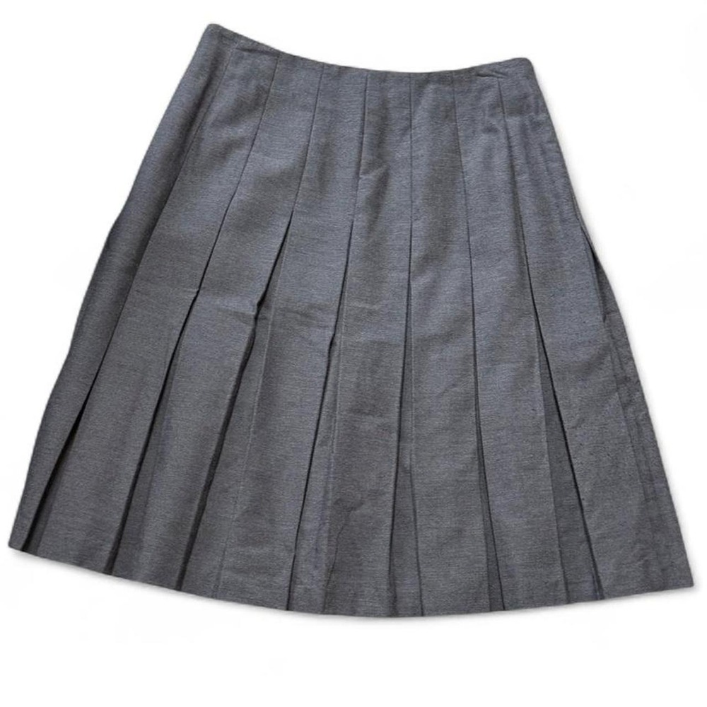 Vintage 90s Hugo Buscati Gray Pleated Wool Blend Skirt, Women's Size 10